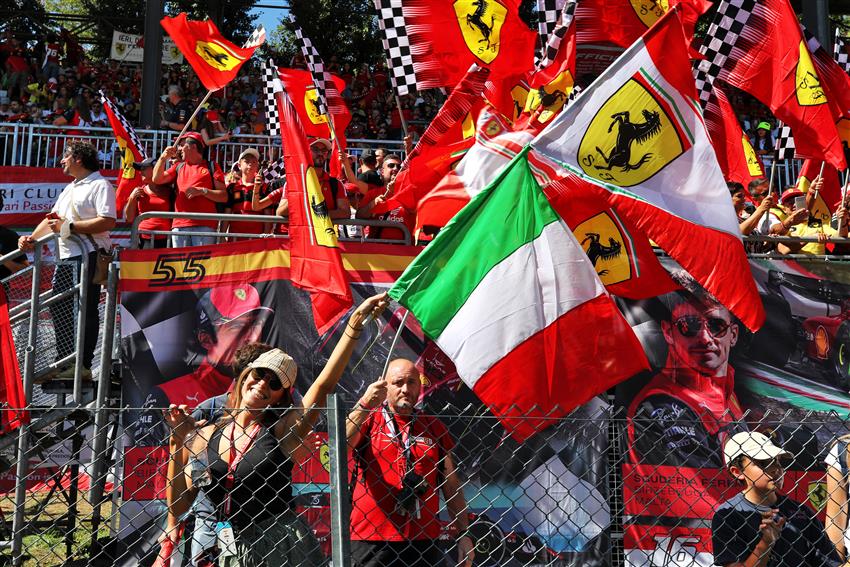 Italian flags and Ferrari flags